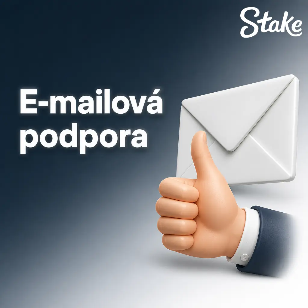 E-mailová podpora na support@stake.com pro ověření totožnosti, reklamace plateb a stížnosti s odezvou do 24 hodin